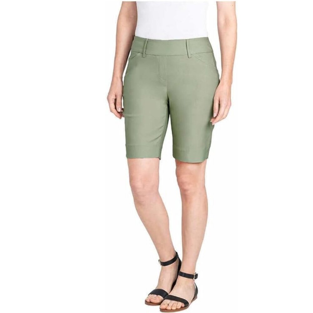 **3 FOR $23** NEW Hilary Radley Sage Knee Length Long Bermuda Pull On Shorts 22